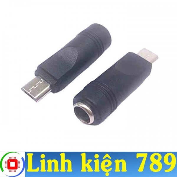 Jack chuyển DC sang Micro USB Jack DC 5.5x2.1mm sang Micro USB